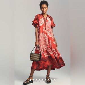 ❤️Anthropologie NWT Ruffle-Sleeve Dress.  Size M.